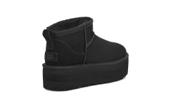 Ugg Black Classic Ultra Mini Platform Women's Boots 1135092-BLK -Vogue Shoes 1135092 blk 4 white bkg resized