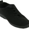 1151-LS-01 Black Stretch Knit Lace-Up Comfort Arcopedico Womens Shoes -Vogue Shoes 1151blk345lg