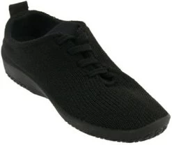 1151-LS-01 Black Stretch Knit Lace-Up Comfort Arcopedico Womens Shoes