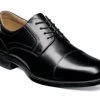 Florsheim Midtown Cap Toe Oxford Black Leather Mens Dress 12138-001 -Vogue Shoes 12138 001