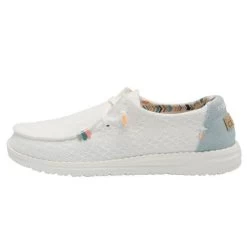 Hey Dude White Crochet Wendy Boho Womens Casual Shoes 121410164 -Vogue Shoes 121410164 01 resized