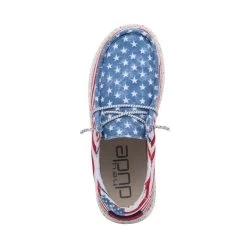 Hey Dude Red/White/Blue Wally Stars And Stripes Youth Casual Shoes 130132699 -Vogue Shoes 130132699 wally youth stars n stripes 6 resized