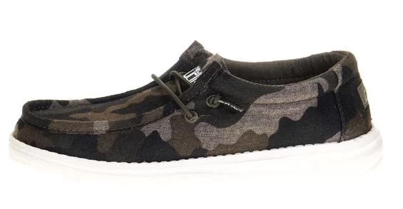 Hey Dude Wally Linen Camo Youth Kids Casual Shoes 130157003 3 Hey Dude Wally Linen Camo Youth Kids Casual Shoes 130157003