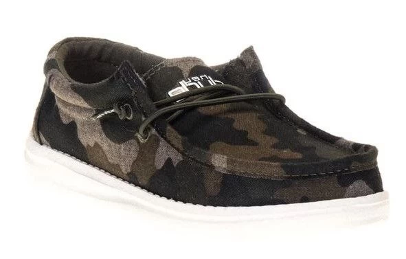 Hey Dude Wally Linen Camo Youth Kids Casual Shoes 130157003 4 Hey Dude Wally Linen Camo Youth Kids Casual Shoes 130157003 - Image 2
