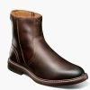 Florsheim Brown CH Norwalk Plain Toe Mens Side Zip Casual Boots 13393-215 -Vogue Shoes 13393 215 1 resized