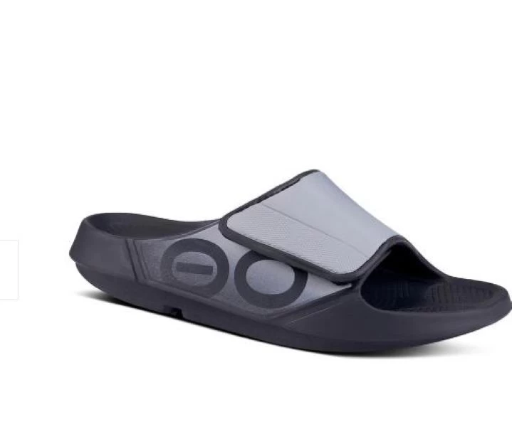 Oofos Gray Ooahh Sport Flex Mens Sandal 1550-BLKGRY 3 Oofos Gray Ooahh Sport Flex Mens Sandal 1550-BLKGRY