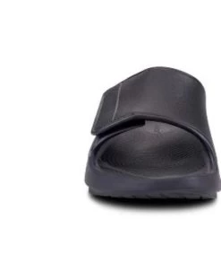 Oofos Matte Black Ooahh Sport Flex Mens Slide 1550-MATBLK -Vogue Shoes 1550 matblk 2 resized