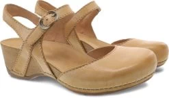 Dansko Tan Milled Burnished Tiffani Womens Open Back Shoes 1710-371600 -Vogue Shoes 1710371600 3 resized