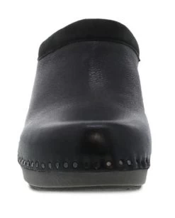 Dansko Black Milled Burnished Sammy Women's Mules 1830-029400 -Vogue Shoes 1830 029400 3 resized