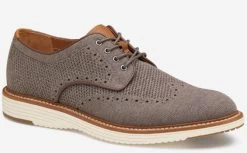 Johnston & Murphy Gray Knit Upton Knit Wingtip Men's Shoes 20-5368