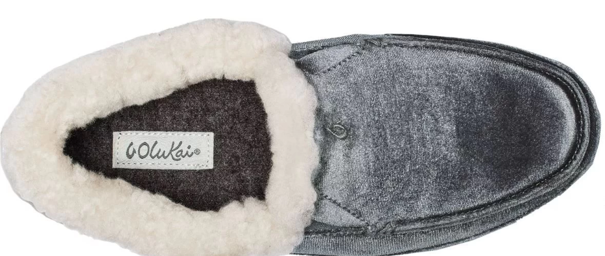 Olukai Charcoal Kuuna Lanui Womens Velvet Slippers 20458-2626 4 Olukai Charcoal Kuuna Lanui Womens Velvet Slippers 20458-2626 - Image 2