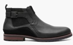 Stacy Adams Black Waxy Oskar Plain Toe Chelsea Boot 25554-010 -Vogue Shoes 25554 010 2 resized