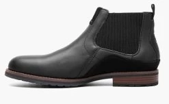 Stacy Adams Black Waxy Oskar Plain Toe Chelsea Boot 25554-010 -Vogue Shoes 25554 010 5 resized
