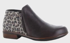 Naot Cheetah Suede/Soft Brown Leather Helm Womens Short Boots 26030-SIL