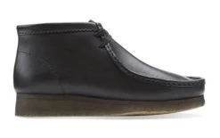 Clarks Wallabee Black Leather Mens Casual 26103666 -Vogue Shoes 26103666 1