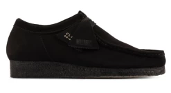 Clarks Black Suede Wallabee Low Men's Shoes 26155519