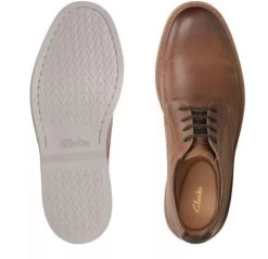 Clarks Dark Tan Atticus LT Lace Leather Mens Dress Casual Shoes 26161157 -Vogue Shoes 26161157 7 resized