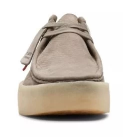 Clarks Grey Nubuck Wallabee Cup Mens Casual Shoes 26165538 -Vogue Shoes 26165538 3 resized