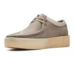 Clarks Grey Nubuck Wallabee Cup Mens Casual Shoes 26165538 -Vogue Shoes 26165538 4 resized
