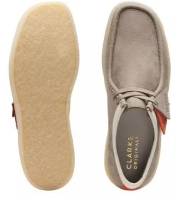 Clarks Grey Nubuck Wallabee Cup Mens Casual Shoes 26165538 -Vogue Shoes 26165538 7 resized