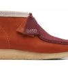 Clarks Dark Orange Combi Wallabee Boots 26168830 -Vogue Shoes 26168830 1 resized