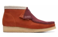 Clarks Dark Orange Combi Wallabee Boots 26168830