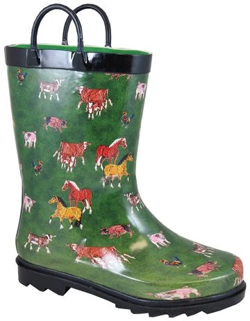 Smoky Mountain Green Horse Waterproof Kids Rain Boots 2769 3 Smoky Mountain Green Horse Waterproof Kids Rain Boots 2769