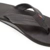 Black Leather Single Layer With Arch Support Rainbow Ladies Sandals -Vogue Shoes 301alts0 ttbkl l690xl