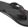 Rainbow Single Layer Black Leather Mens Sandals 301ALTSO-TTBKM