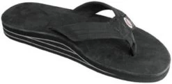 302ALTSO-PBLK-L Black Double Layer Wide Strap Ladies Rainbow Sandals