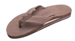 Rainbow Double Layer Espresso Leather Mens Sandals 302ALTSO-EXPR-M