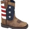 Smoky Mountain Boots Vintage Brown Leather Stars And Stripes Toddler Square Toe Boots 3800 -Vogue Shoes 3800 2