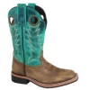 Smoky Mountain Brown Distress/Turquoise Jesse Childrens Western Boots 3851C -Vogue Shoes 3851c 1 resized2