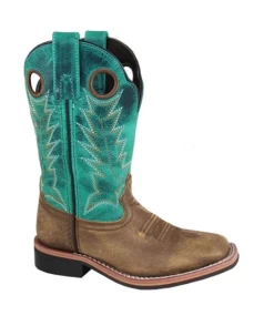 Smoky Mountain Brown Distress/Turquoise Jesse Childrens Western Boots 3851C