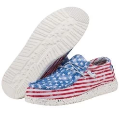 Hey Dude Red/White/Blue Stars And Stripes Women's Casual Shoes 40001-9C8L