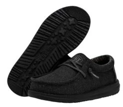 Hey Dude Basic Black Wally Youth Casual Shoes 40041-001