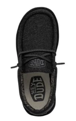 Hey Dude Basic Black Wally Youth Casual Shoes 40041-001 -Vogue Shoes 40041 001 6 resized