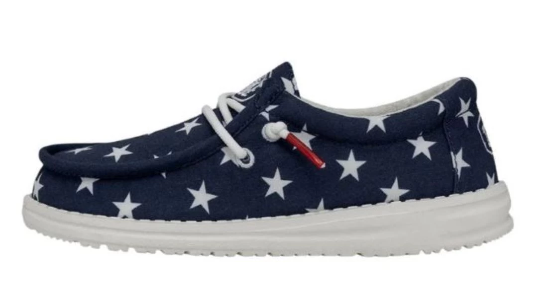 Hey Dude American Flag Wally Youth Patriotic Casual Shoes 40046-9CW 4 Hey Dude American Flag Wally Youth Patriotic Casual Shoes 40046-9CW - Image 2