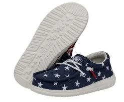 Hey Dude American Flag Wally Youth Patriotic Casual Shoes 40046-9CW