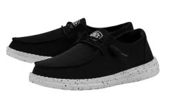 Hey Dude Black Wendy Slub Canvas Womens Casual Shoes 40063-001 -Vogue Shoes 40063 001 1