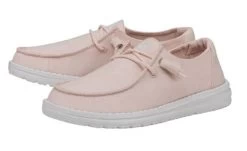 Hey Dude Pink Wendy Slub Canvas Womens Casual Shoes 40063-680 -Vogue Shoes 40063 680 1