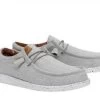 Hey Dude Light Grey Wally Washed Canvas Men's Casual Shoes 40296-007 -Vogue Shoes 40296 007 1 resized flp