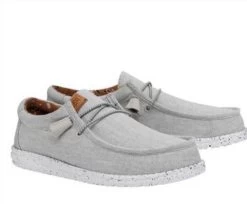 Hey Dude Light Grey Wally Washed Canvas Men's Casual Shoes 40296-007