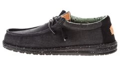 Hey Dude Black Wally Washed Canvas Men's Casual Shoes 40296-060 -Vogue Shoes 40296 060 2 new pic