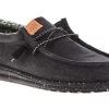 Hey Dude Black Wally Washed Canvas Men's Casual Shoes 40296-060 -Vogue Shoes 40296 060 new pic 1 flip