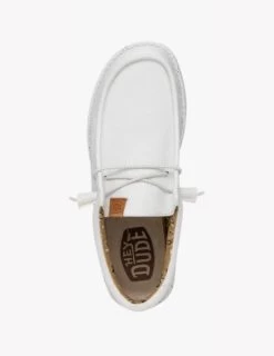 Hey Dude White Wally Washed Canvas Men's Casual Shoes 40296-100 -Vogue Shoes 40296 100 6 resized