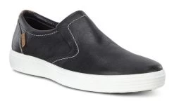 Ecco Soft 7 Slip On Black Leather Mens Comfort 430034-02001
