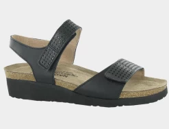 Naot Jet Black Leather With Glass Silver Vivian Elegant Womens Sandals 4463-NSM -Vogue Shoes 4463 nsm 2