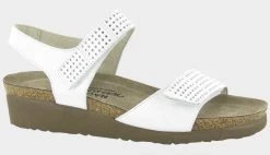 Naot White Pearl Leather/Glass Silver Vivian Womens Adjustable Strap Sandals