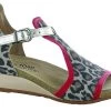 Naot Cheetah Suede/Kiss Red Leather Fiona Womens Wedge Sandals 5042
